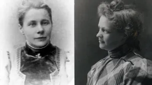 Kristine Gyldenhammer (1864–1942) og Barbara Bostrøm (1875–1943), henholdsvis fotograf og pressekvinne, på tidlige 1900-tallet i Mo i Rana. 