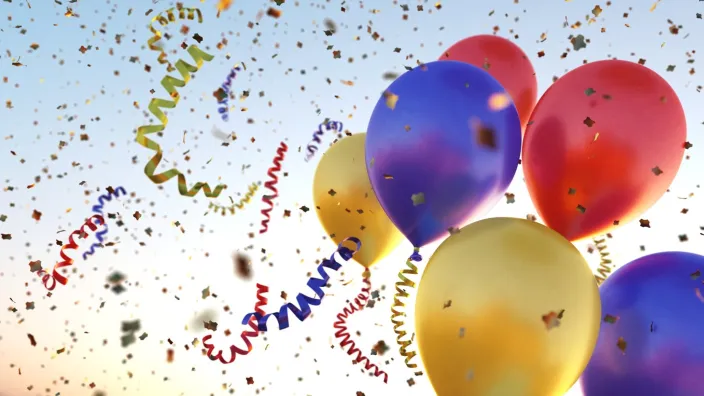 Ballonger og konfetti