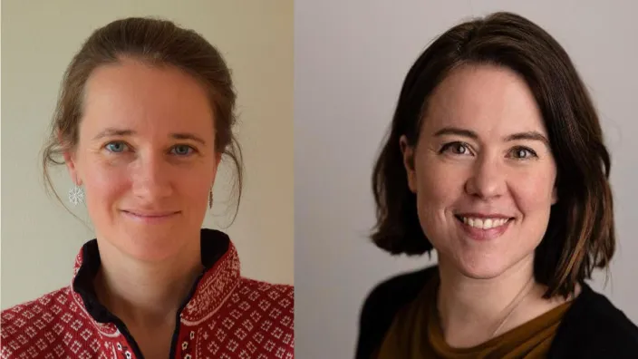 Potrettfotografier av Sofia Moratti og Siri Øyslebø Sørensen satt sammen til ett bilde