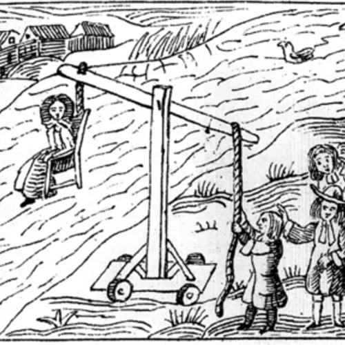 Ducking eller cucking stool: En kvinne blir offentlig dyppet i vann i middelalderens England 