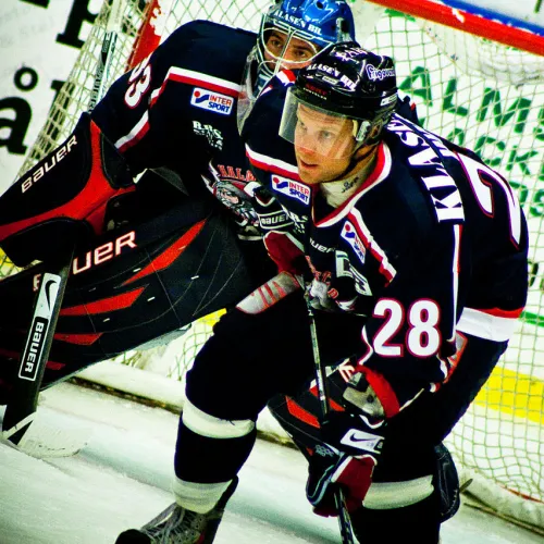 Mannlige ishockeyspillere på det svenske laget Halmstad Hammers
