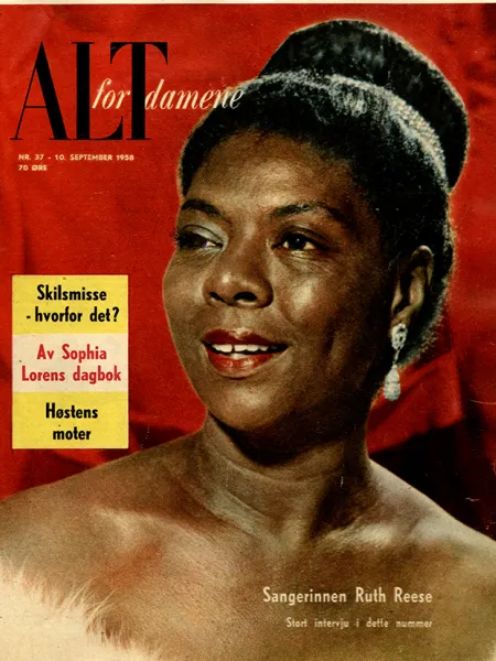 Ruth Reese på forsiden av ukebladet "Alt for damene" i 1959
