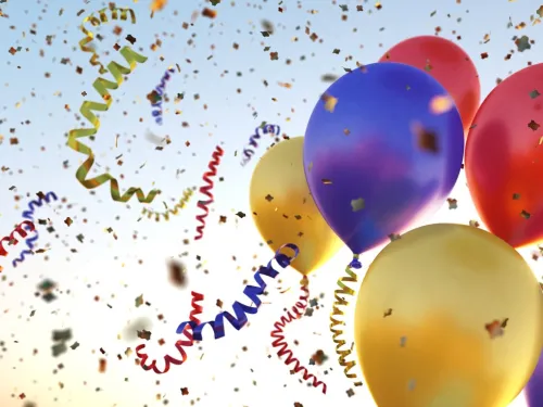 Ballonger og konfetti